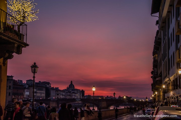 Sunset by River Arno